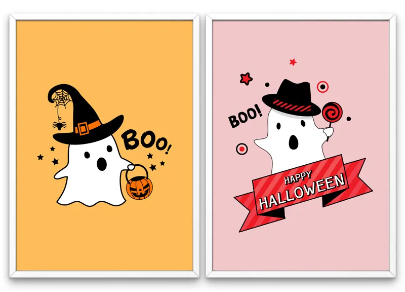 Gratis Halloween posters att skriva ut - Söta spöken