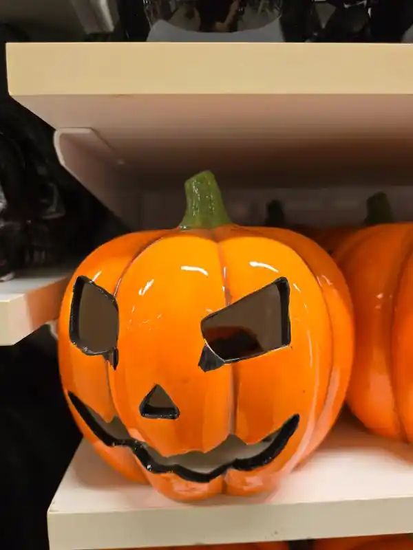 Dollarstore Halloween keramik pumpa ljuslykta