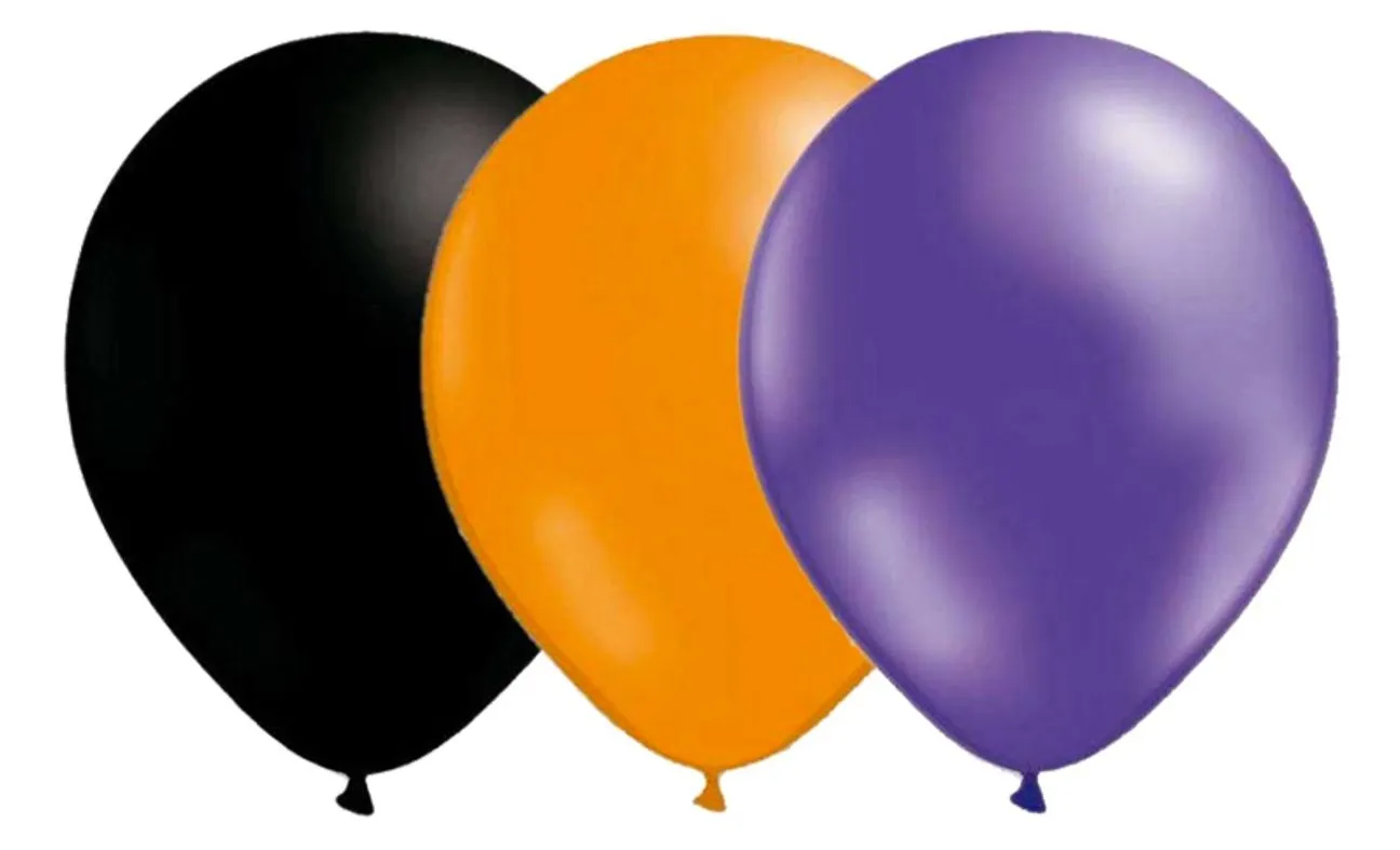 halloweenballonger lila svart orange