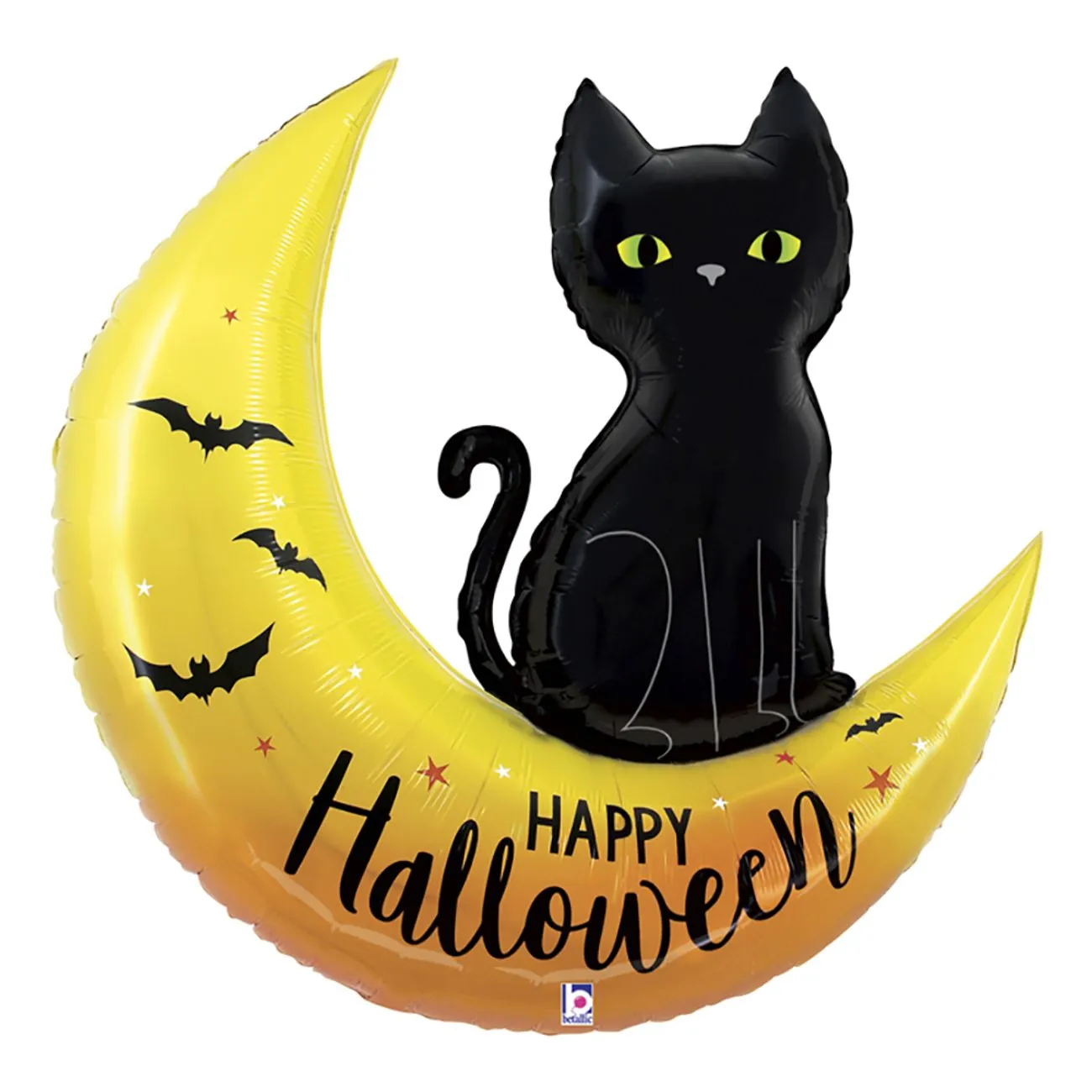 halloweenballong katt på måne