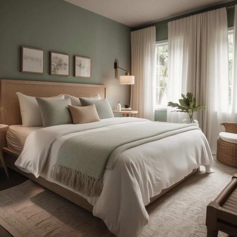 Stilren inredning sovrum som på hotellrum