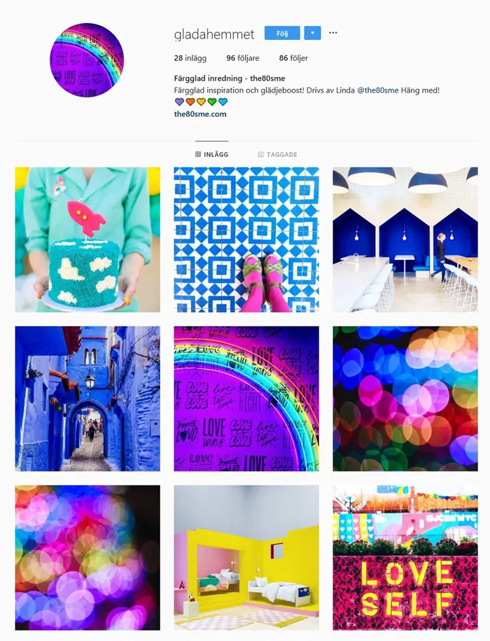 Instagram färgglatt the80sme gladahemmet