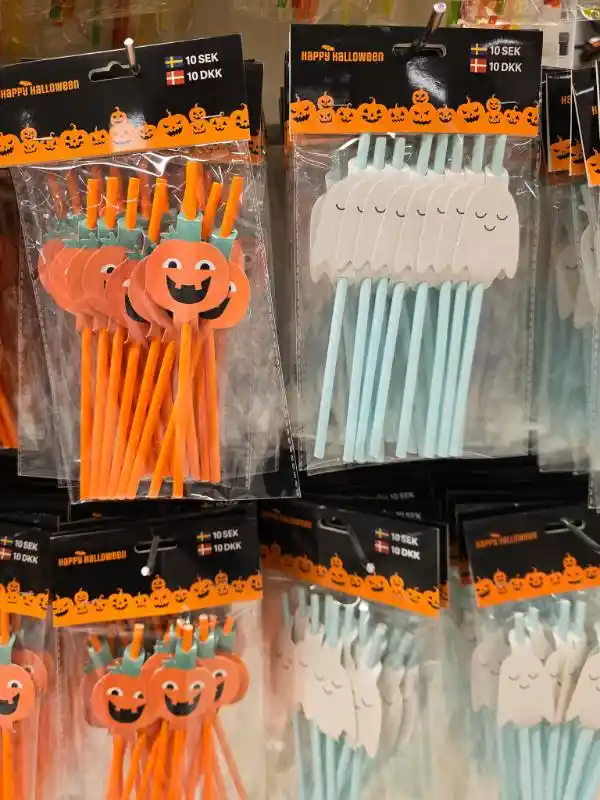 Dollarstore Halloween pumpa spöke sugrör