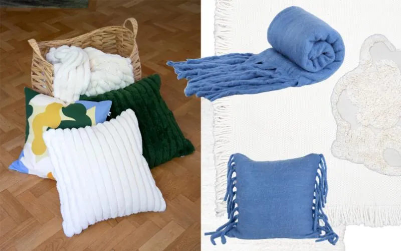 Lagerhaus höstinredning kuddfodral, kuddar, filtar, matta