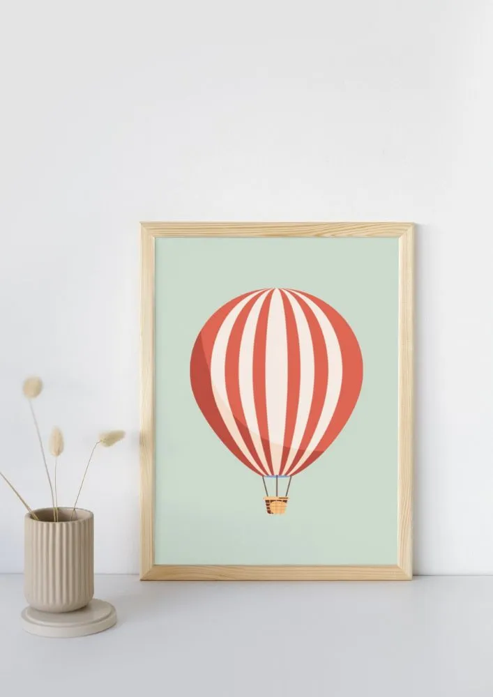 Luftballong poster mintgrön bakgrund