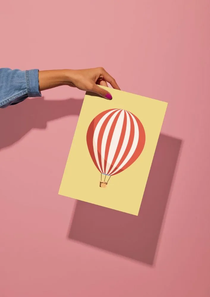 Luftballong poster gul bakgrund